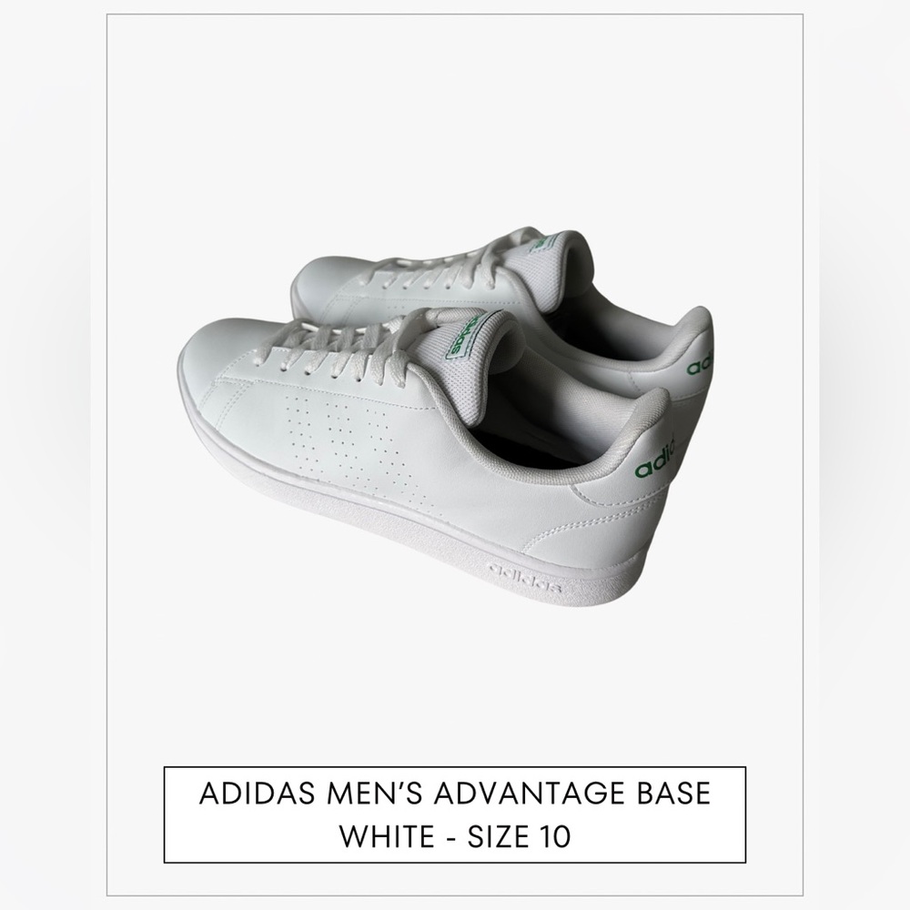 Adidas Men's Advantage Base White Athletic Shoes Size 10